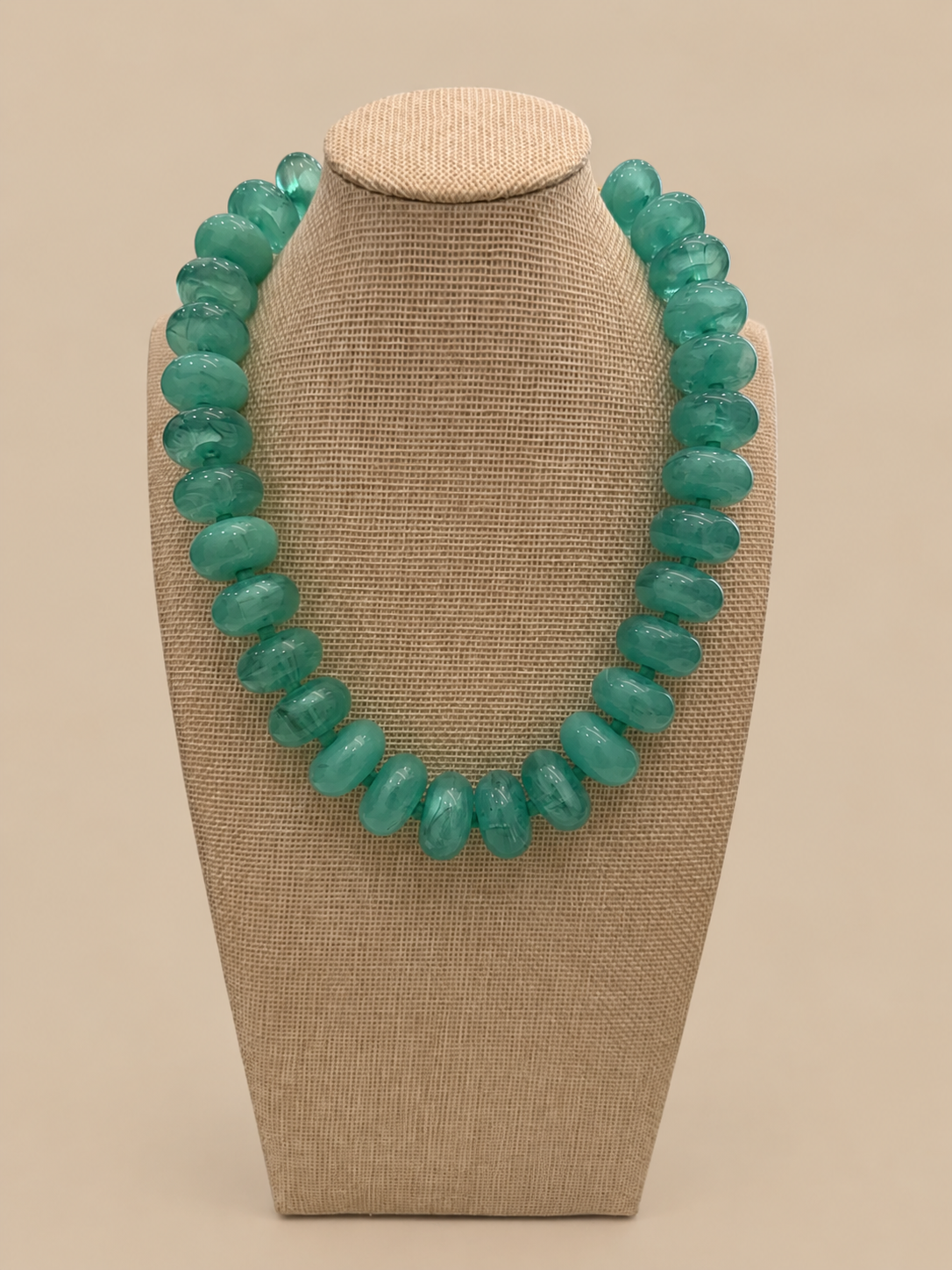 Chuncky Beaded Necklace - Aqua Blue