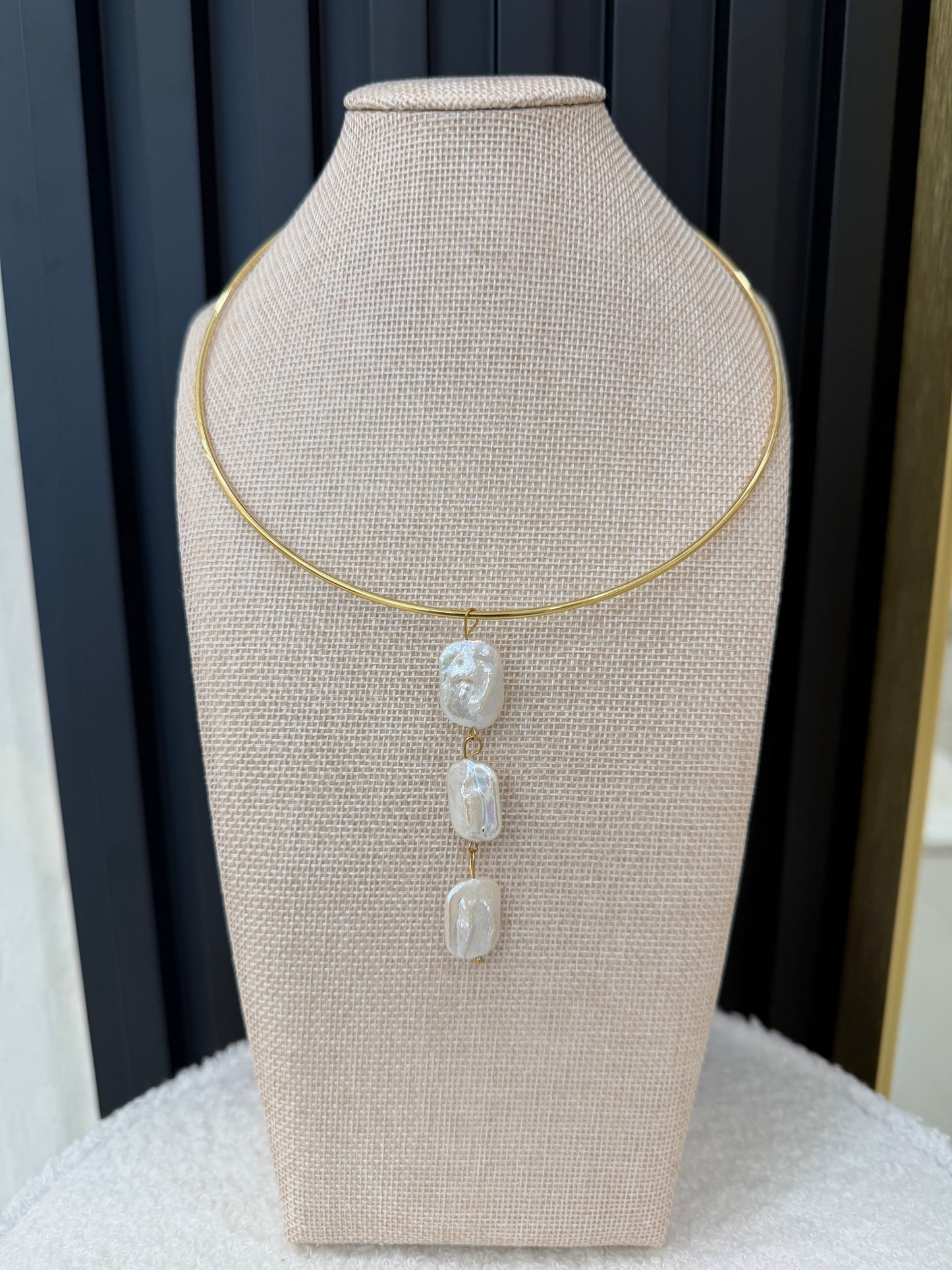 Triple Pearl Drop Necklace