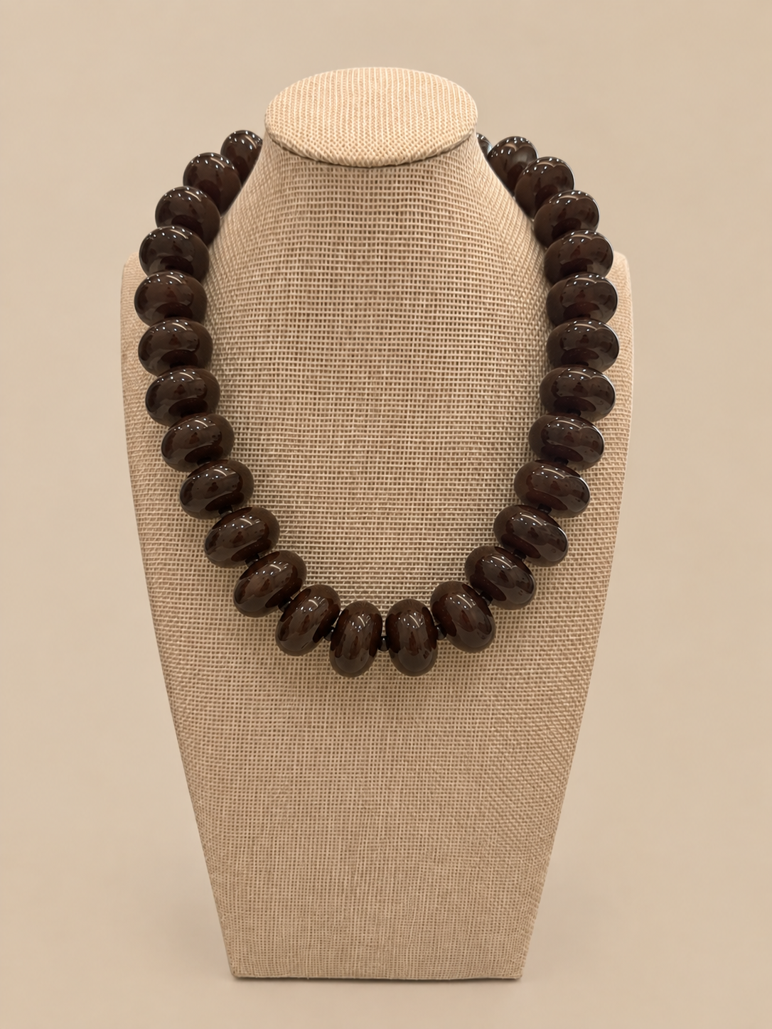 Chuncky Beaded Necklace - Dark Brown