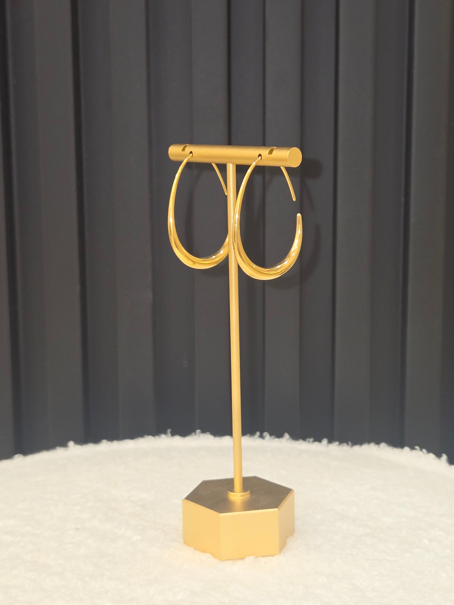 Gold Oval Hoops