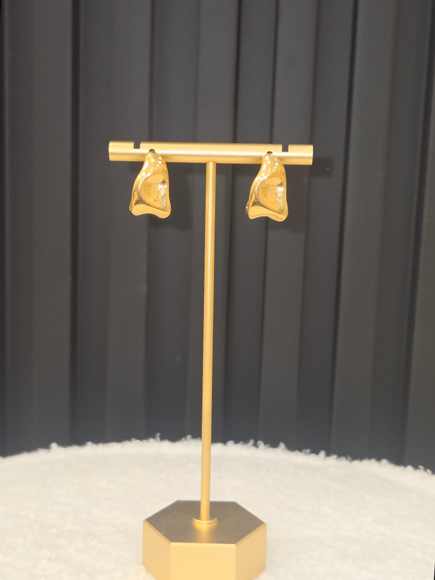 Gold Textured Earrings
