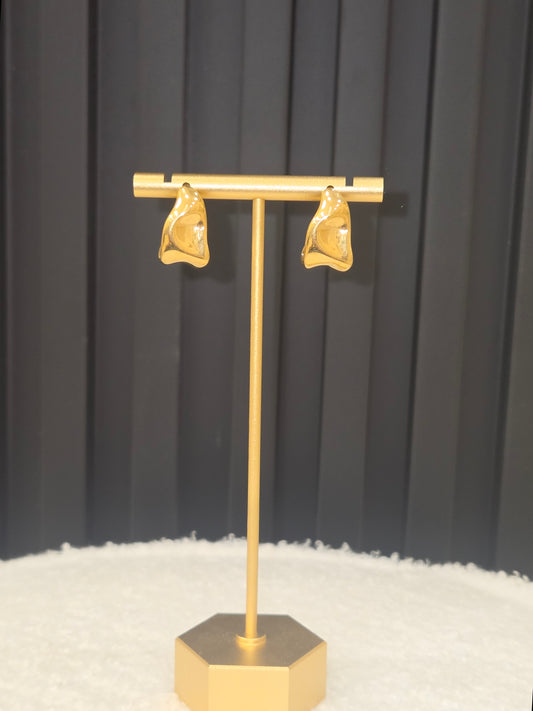 Gold Textured Earrings