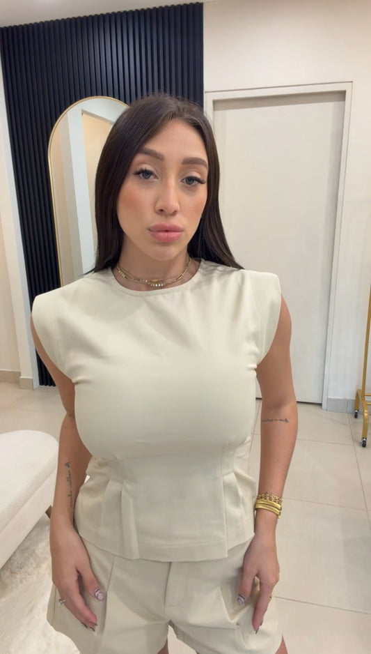 IVORY SCULPT TOP