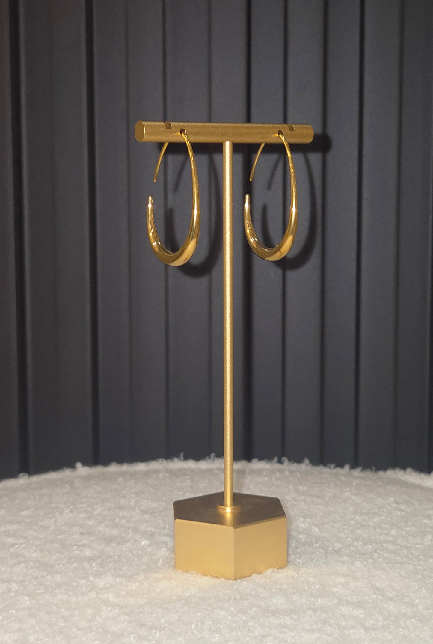 Gold Oval Hoops