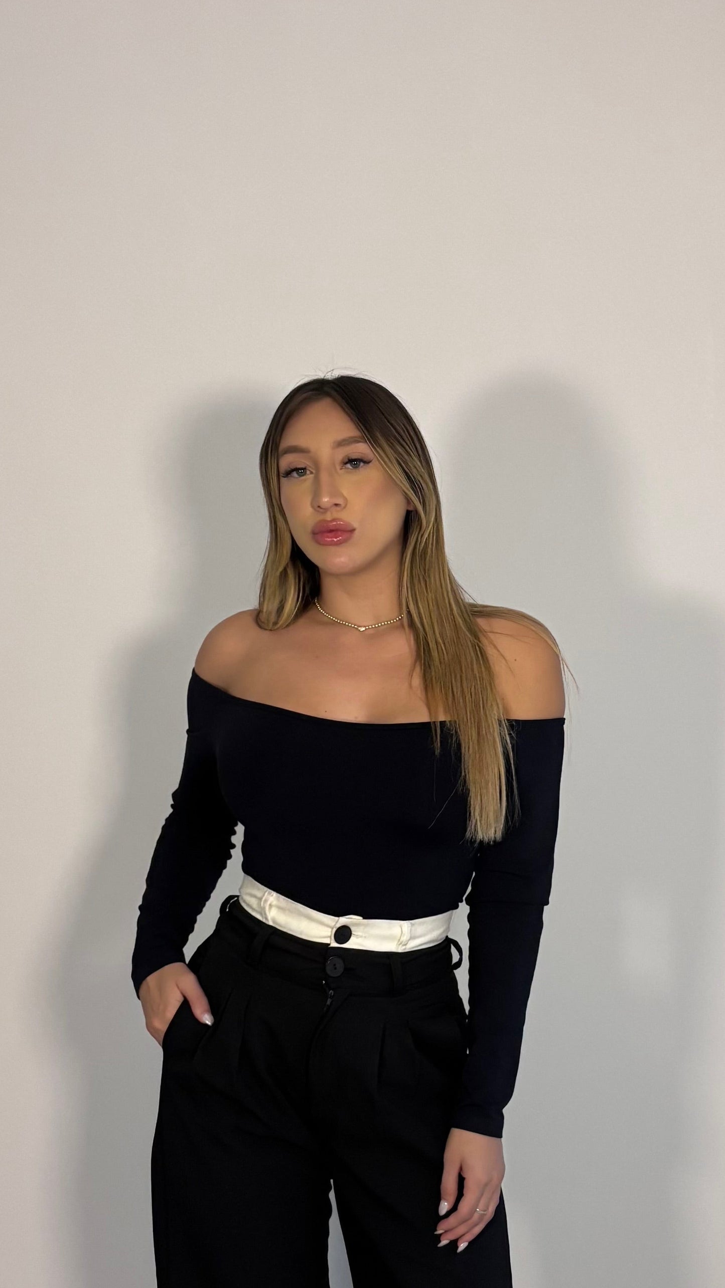 Off Shoulder Black Top