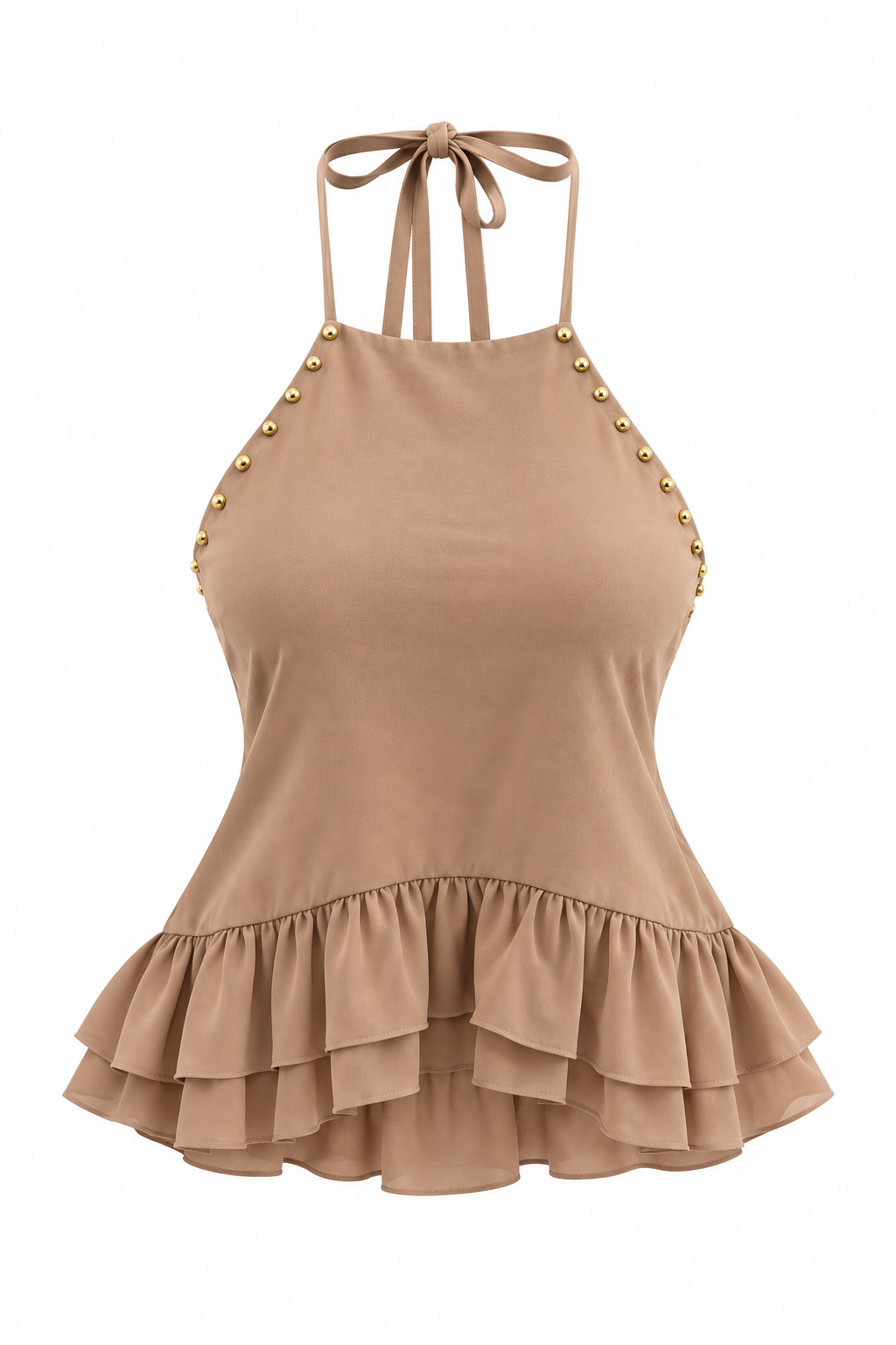 RUFFLE GOLD STUD TOP